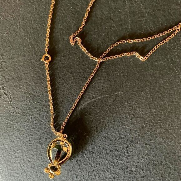 Holy Cross in AB Crystals, in Gold-plated sterling, Marked, Vintage - Picture 4 of 4